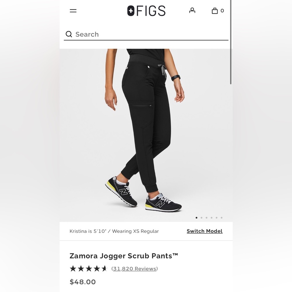 Black Zamora jogger scrub pants